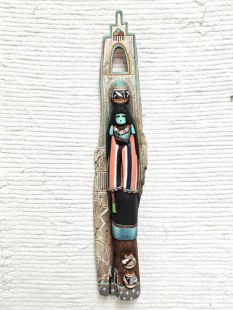 Native American Laguna Carved Pot Carrier Maiden Wall Hanging Sculpture