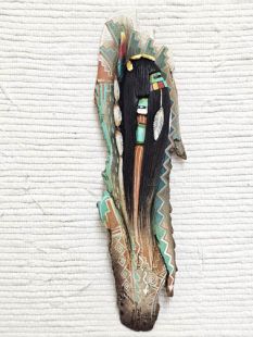 Native American Laguna Carved Longhair Wall Hanging Sculpture