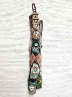 Native American Laguna Carved Pot Carrier Maiden with Pueblo Wall Hanging Sculpture