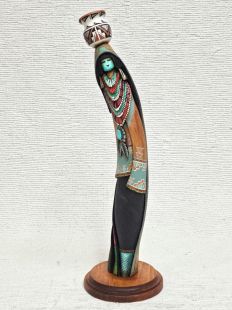 Native American Laguna Carved Pot Carrier Sculpture