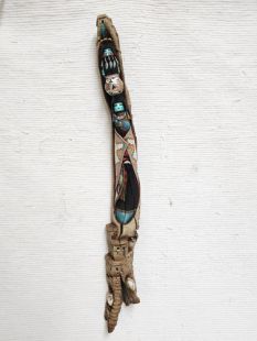 Native American Laguna Carved Longhair and Pot Carrier Wall Hanging Sculpture