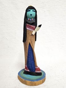 Native American Hopi Carved Corn Maiden Kachina Sculpture (Katsina Sculpture)