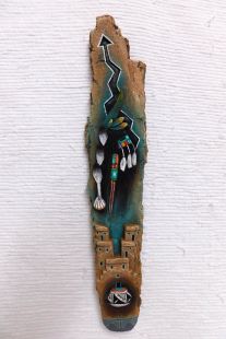 Native American Laguna Carved Longhair Wall Hanging Sculpture