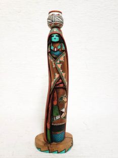 Native American Laguna Carved Pot Carrier Sculpture