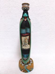 Native American Laguna Carved Pot Carrier Sculpture