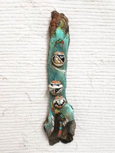 Native American Laguna Carved Longhair and Pots Wall Hanging Sculpture