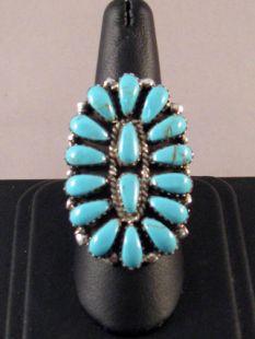 Native American Navajo Made Ring with Turquoise 