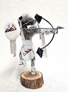 Native American Navajo Made Standing Buffalo Warrior Kachina Doll