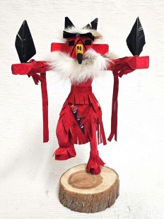 Native American Navajo Made Red Tail Hawk Kachina Doll