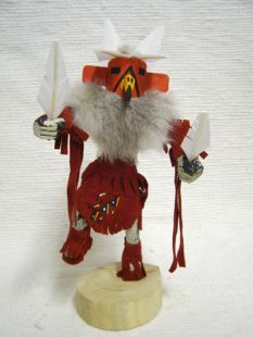 Native American Navajo Made Red Tail Hawk Kachina Doll