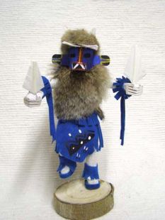 Native American Navajo Made Lizard Fighting Kachina Doll