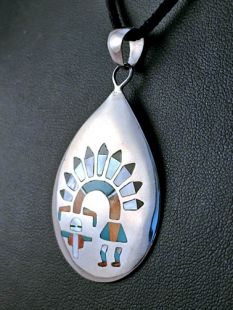 Native American Navajo Made Rainbow Man Pendant