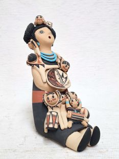 Native American Jemez Made Storyteller with Eight Little Ones--Vintage