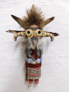 Old Style Hopi Carved Yellow Sand Snake Traditional Guard Katsina Doll
