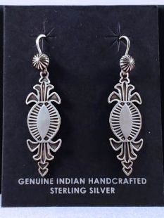 Native American Navajo Made Earrings with Concha