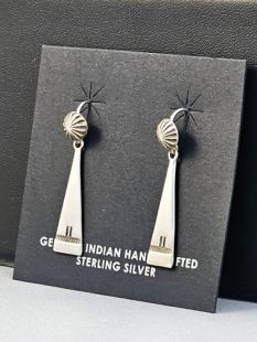 Native American Navajo Made Earrings with Concha