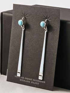 Native American Navajo Made Earrings with Turquoise