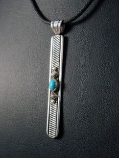 Native American Navajo Made Pendant with Turquoise
