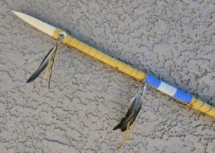 Native American Made Beaded Warrior Spear