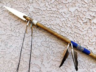 Native American Navajo Made Beaded Warrior Spear