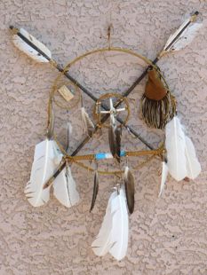 Native American Made Ceremonial Peace Shield with Pipe