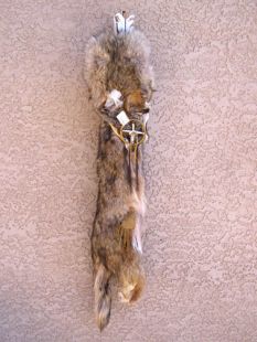 Native American Made Coyote Quiver with Medicine Wheel Medicine Bag and Arrows