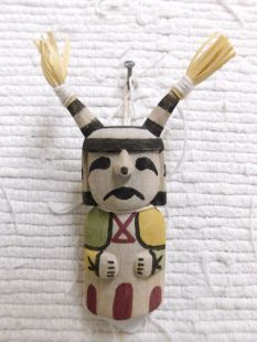 Old Style Hopi Carved Clown Traditional Katsina Doll Ornament--Sad