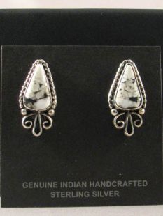 Native American Navajo Made White Buffalo Earrings