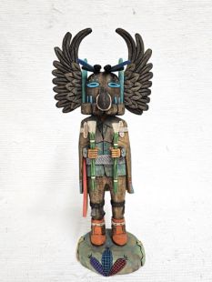Native American Hopi Carved Crow Man Warrior Katsina Doll