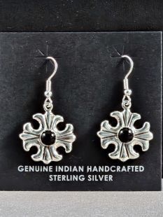 Native American Navajo Made Earrings with Onyx