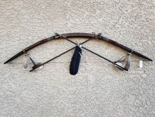 Native American Navajo Made Rawhide Bow and Arrow