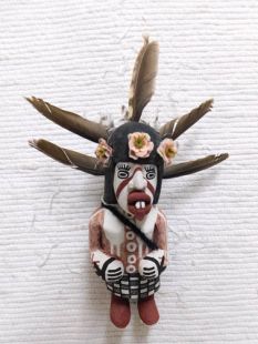 Old Style Hopi Carved Cross-Legged Handicapped Katsina Doll