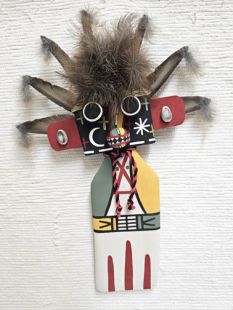 Old Style Hopi Carved Hoote Traditional Guard Kachina Doll (Katsina Doll)