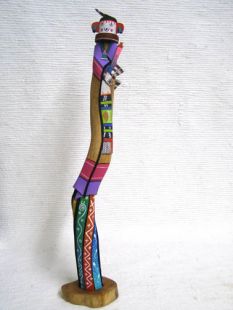 Native American Hopi Carved Grandmother Katsina and Hoho Mana Katsina Sculpture