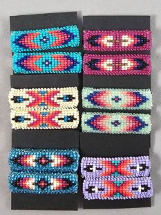 Native American Hopi Made Beaded Barrettes--Small