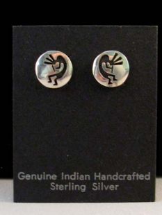 Native American Hopi Made Earrings with Kokopelli 
