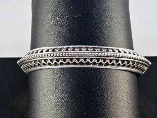 Native American Navajo Made Sterling Silver and Copper Cuff Bracelet