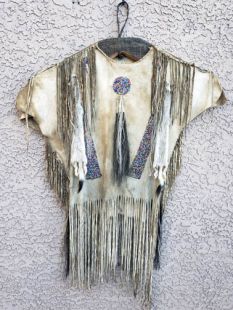 Native American Made Beaded Leather Shirt 