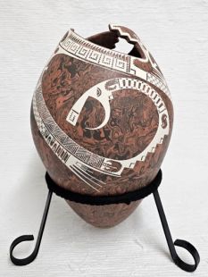 Mata Ortiz Handbuilt and Handpainted Pot with Water Serpent