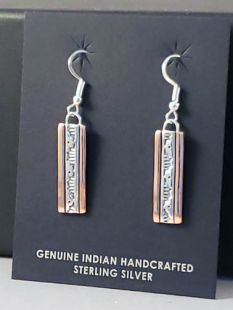 Native American Navajo Made Earrings--Mesa and Sun