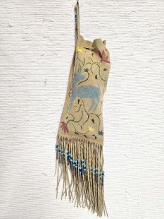 Vintage Native American Made Painted Tobacco Bag
