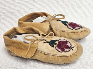 Native American Plains Indian Made Beaded Moccasins--Vintage