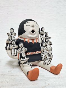Native American Jemez Made Storyteller with Four Toddlers 
