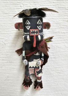 Old Style Hopi Carved Left Handed Traditional Hunter Katsina Doll