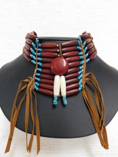 Native American Miniature Breastplate-Red