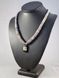 Native American Santo Domingo Made Necklace with Pendant