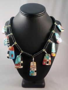 Native American Santo Domingo Made Inlaid Necklace