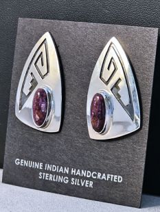 Native American Navajo Made Earrings with Sugilite