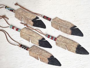 Native American Hopi Carved Prayer Feathers