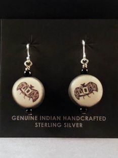 Native American Choctaw Made Bat Earrings